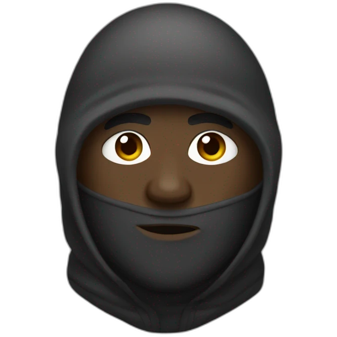 black man wearing a balaclava marked kerchak emoji