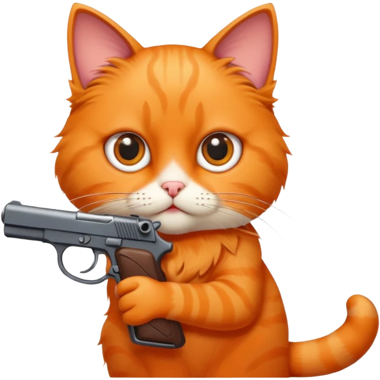 Cat clocking a gun emoji