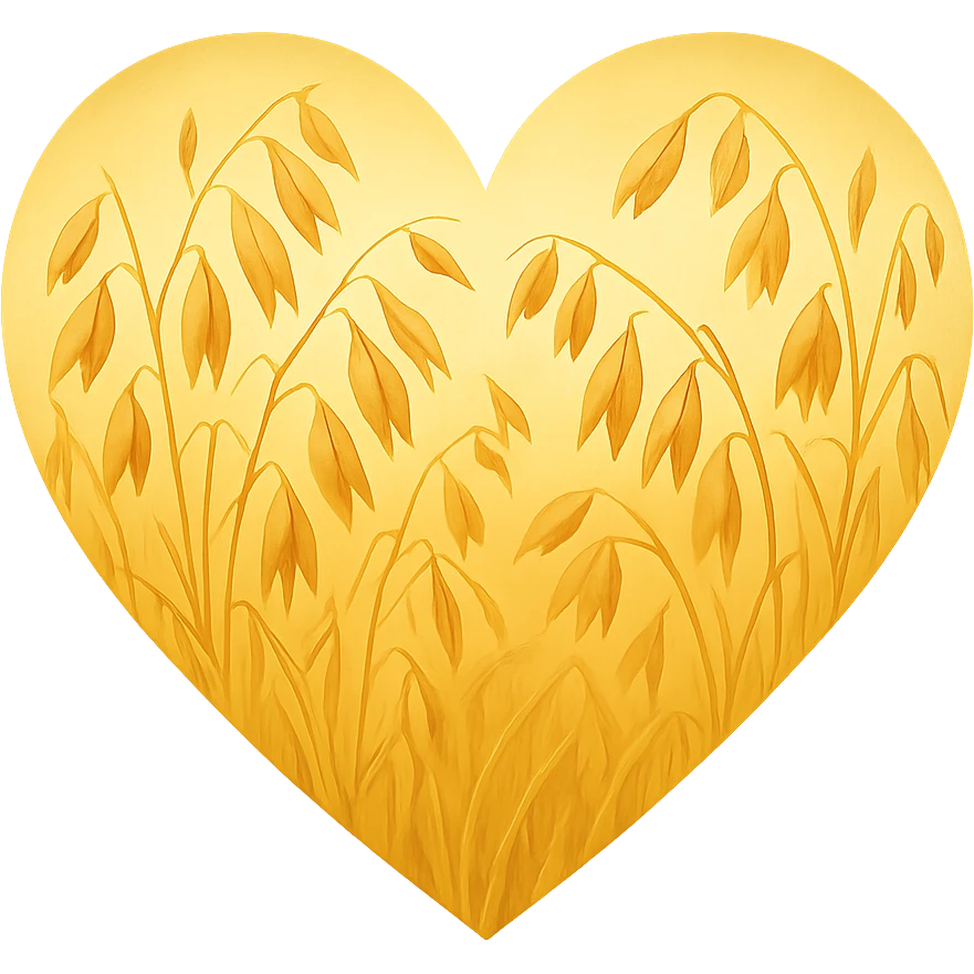 heart with a golden oat field, clean digital illustration, no background emoji