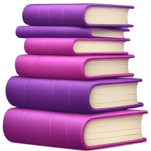 Pink and purple stack of books emoji