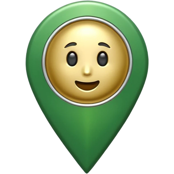 pin location with golden and green colours emoji