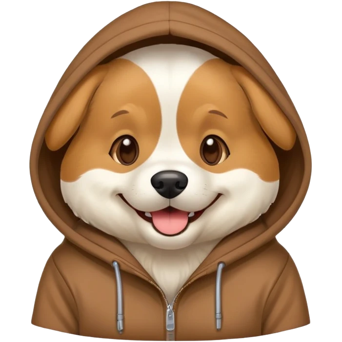 Dog wearing hoodie emoji