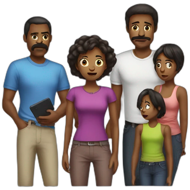 the family quarreled over gadgets emoji
