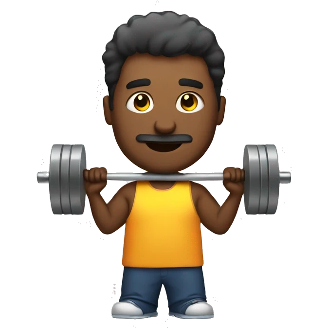 Man curling big weights  emoji