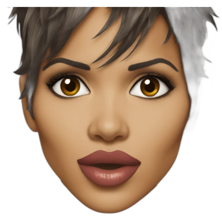 Halle berry seductive kiss emoji