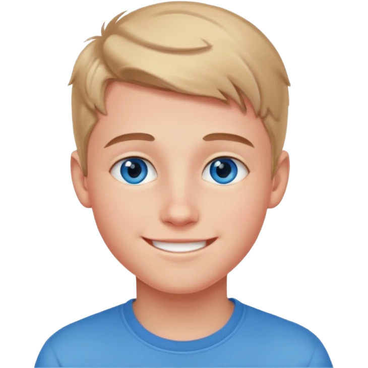 niño guapo adolescente de ojos azules sonriendo ENAMORADO emoji