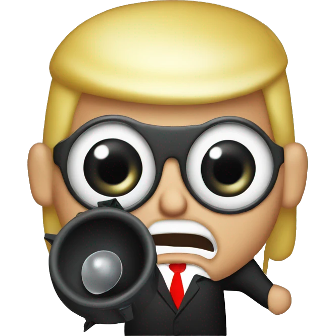 trump holds loudspeaker emoji