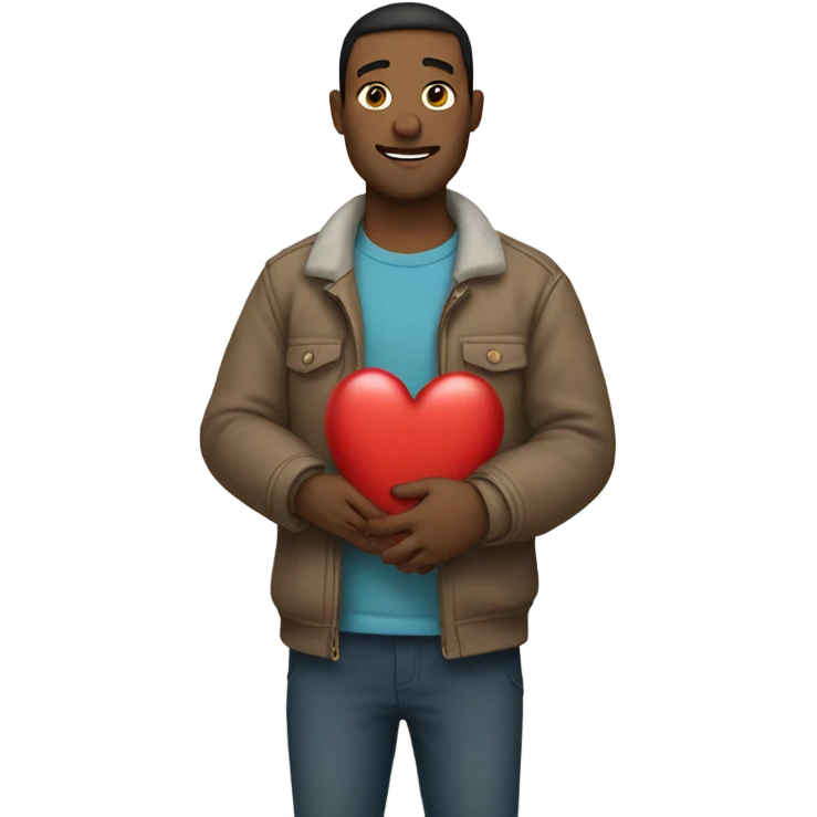 Father holds his heart in his arm emoji