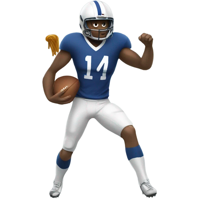 Football player with noodle leg  emoji