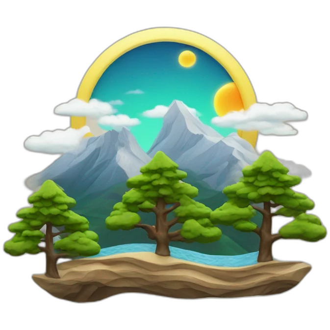 mountain-pine-waves-clouds-sun-moon emoji