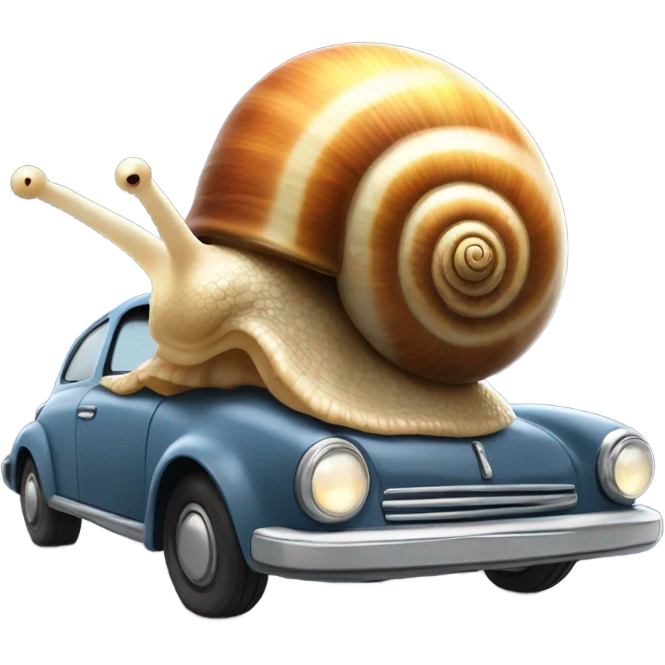 Snail on car  emoji