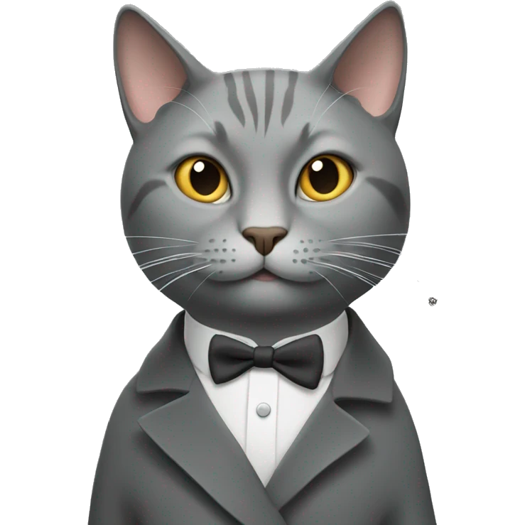 gray cat smoking a cigarette  emoji