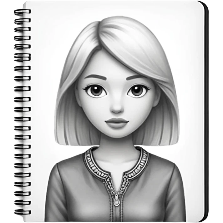 fashion skecth on sketch book, with pencil emoji