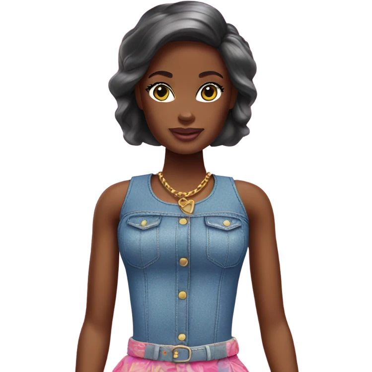 Barbie with dark skin emoji