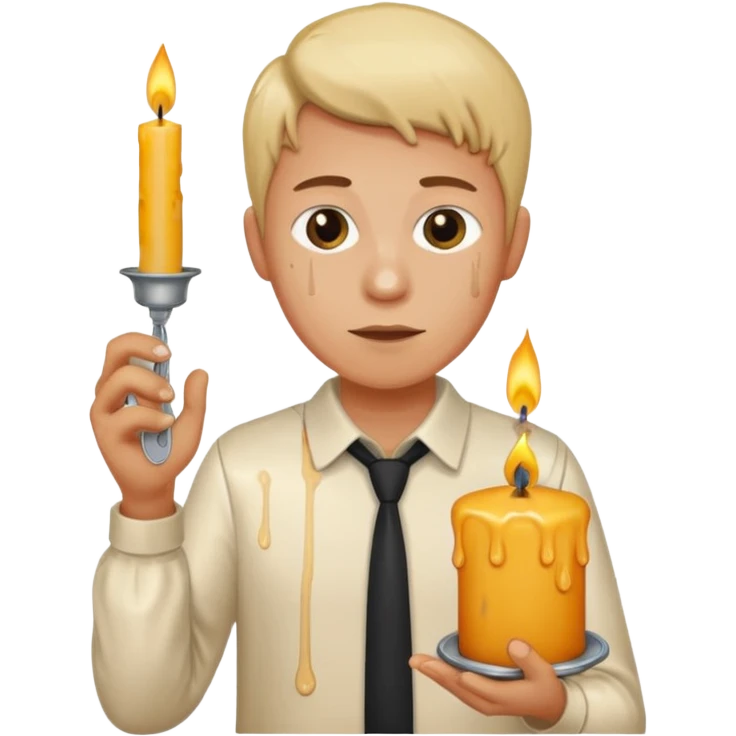 car keys stuck in a candle wearing a shirt emoji