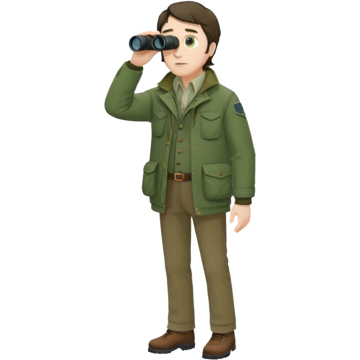 henry David thoreau full body birdwatching with bonoculars emoji