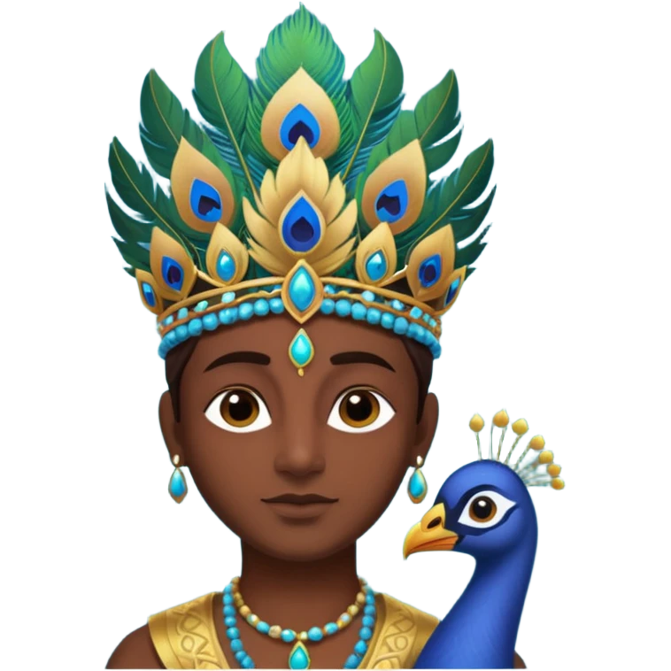 Krishna with feather crown emoji