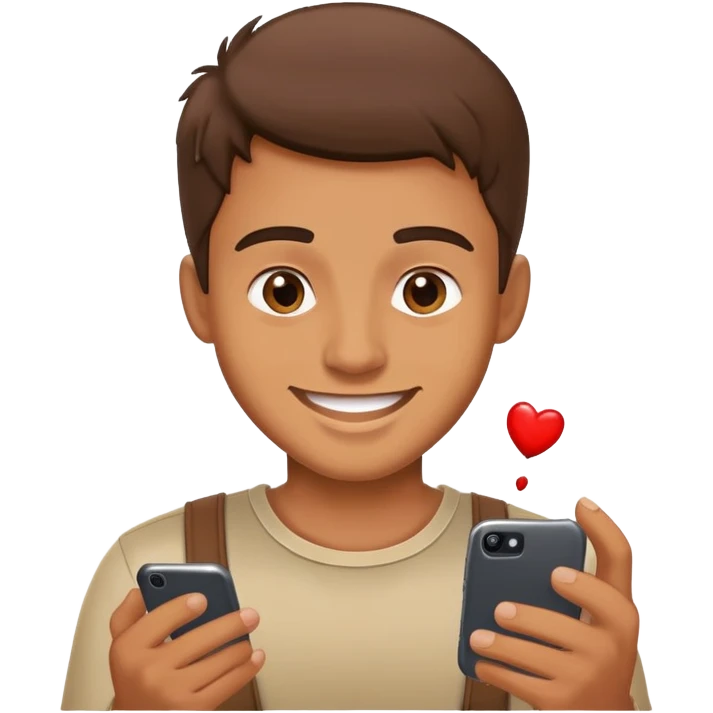 A guy playing blooket on his phone emoji