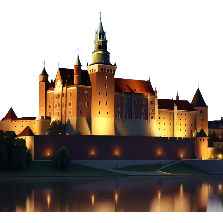 Cinematic Realistic Wawel Castle Landmark Emoji, depicted with the historic royal castle rendered with intricate detail and dramatic, majestic lighting. emoji
