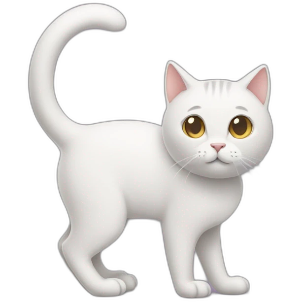 cat with his tail coming of his belly emoji