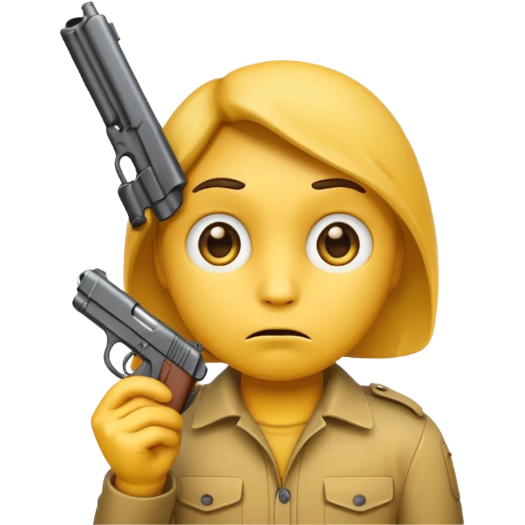 yellow emoji face with sad face with a gun pointed to its head emoji