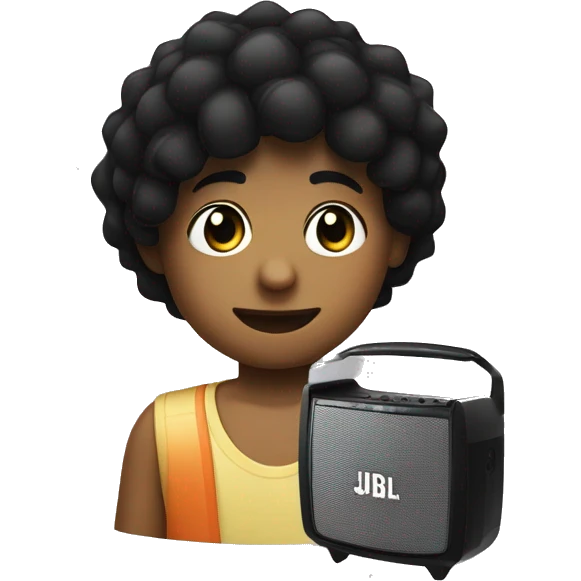 Une enceinte JBL next to a young boy with black hair emoji