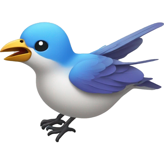 Swift bird in style of SwiftUI logo with voice coming out of its mouth emoji