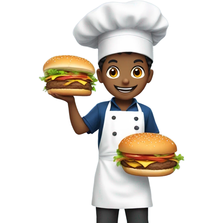 chef boy with burger  emoji