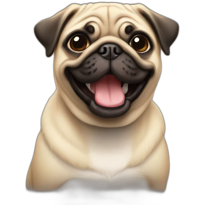 Pug happy emoji