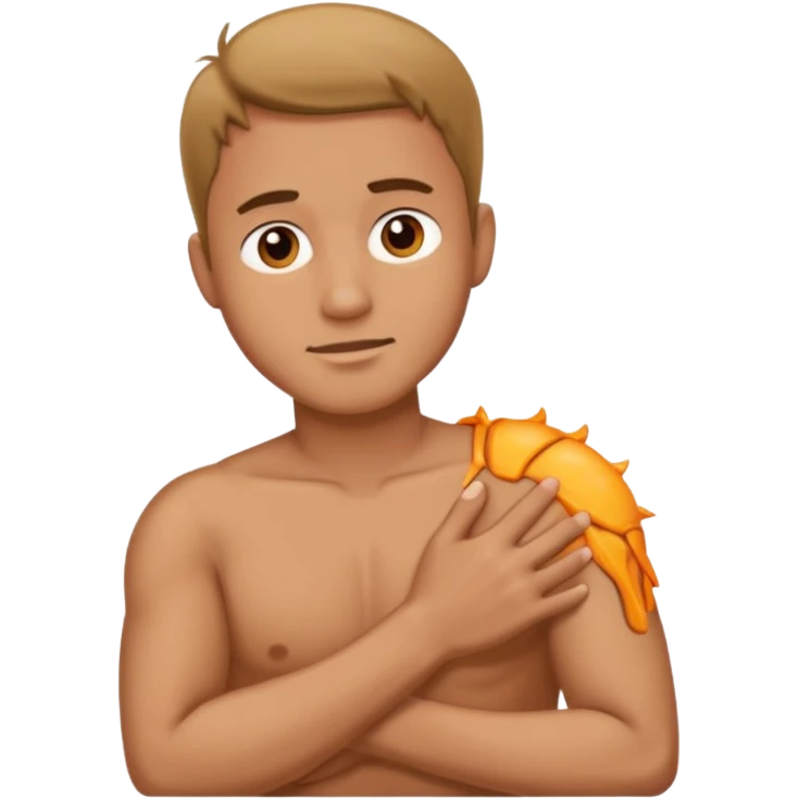 man having a shoulder pain emoji