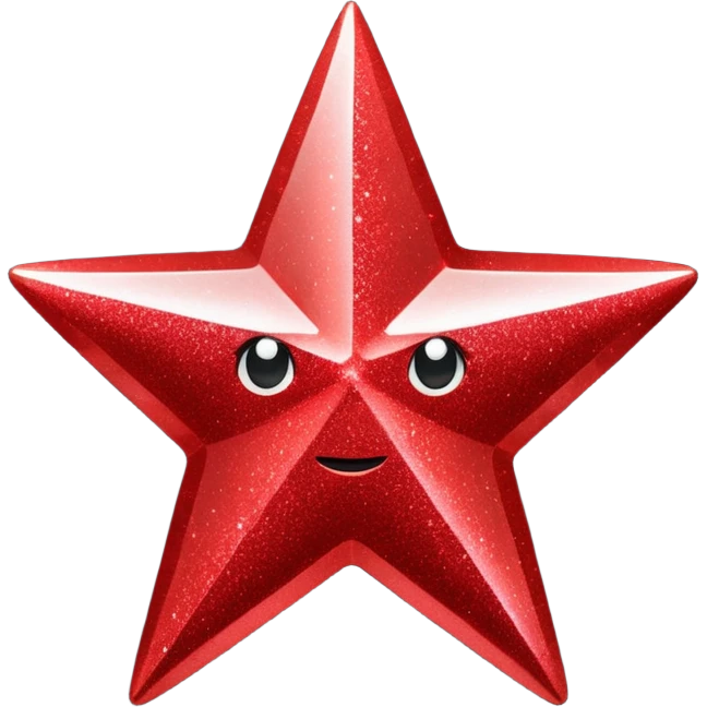 red glitter star  emoji
