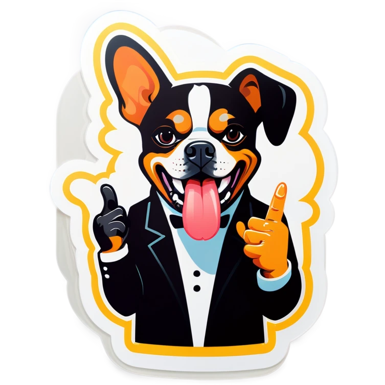dog middle finger emoji