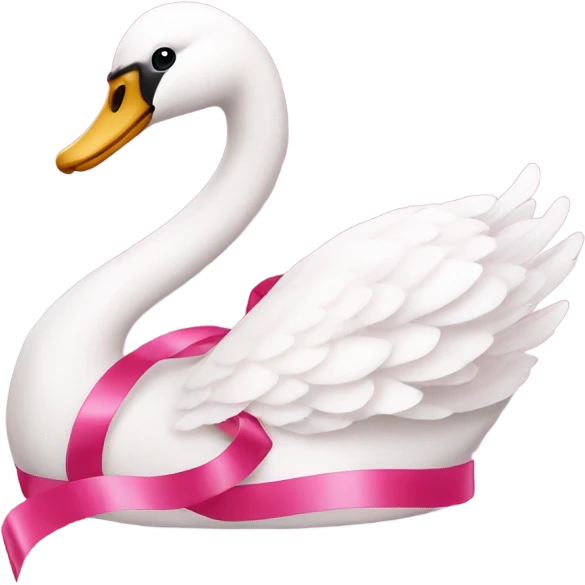  Pink Swan with pink ribbon emoji