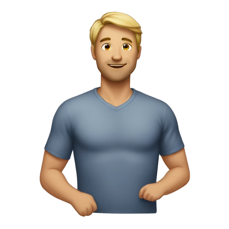 A man who puts his breast on his chest emoji