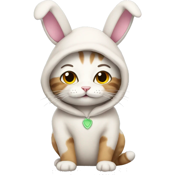 Cat in a bunny costume emoji