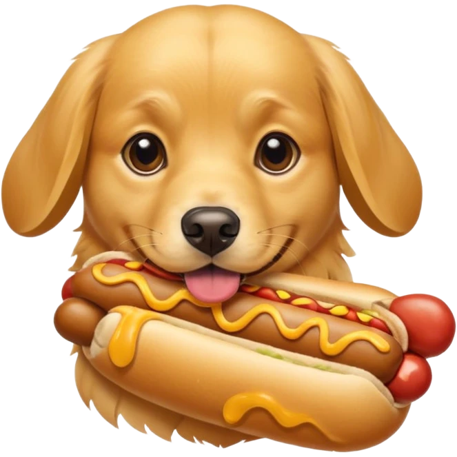 Dog with hotdog in mouth  emoji