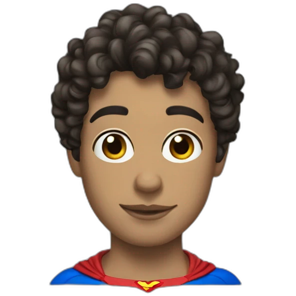 superman curly brunette gree emoji