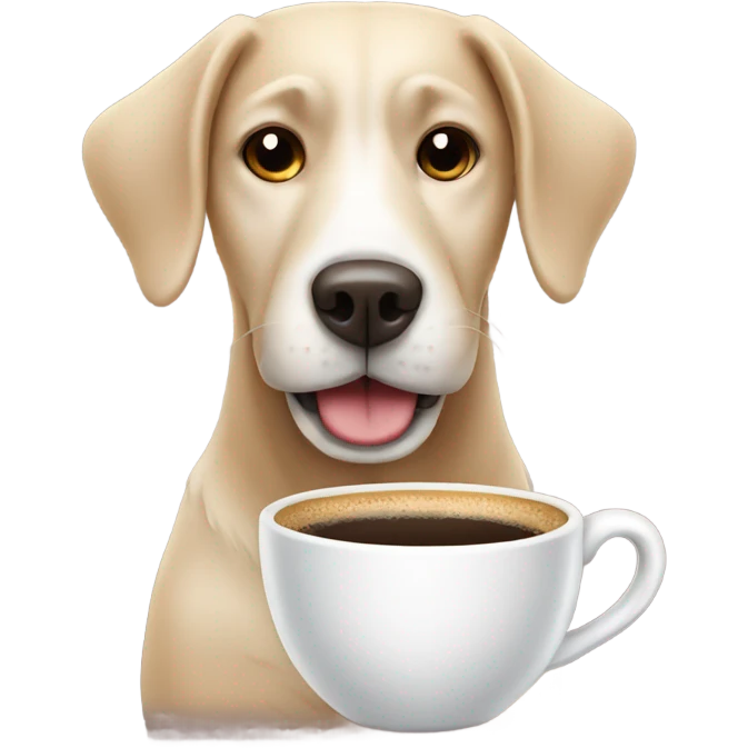 Dog with coffee cup good morning  emoji