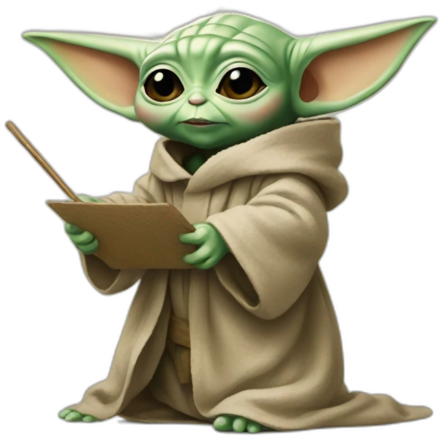 BABY YODA PAINTING PICTURE emoji