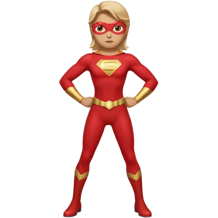 fearless emoji, superhero stance, hands on hips, determined face emoji
