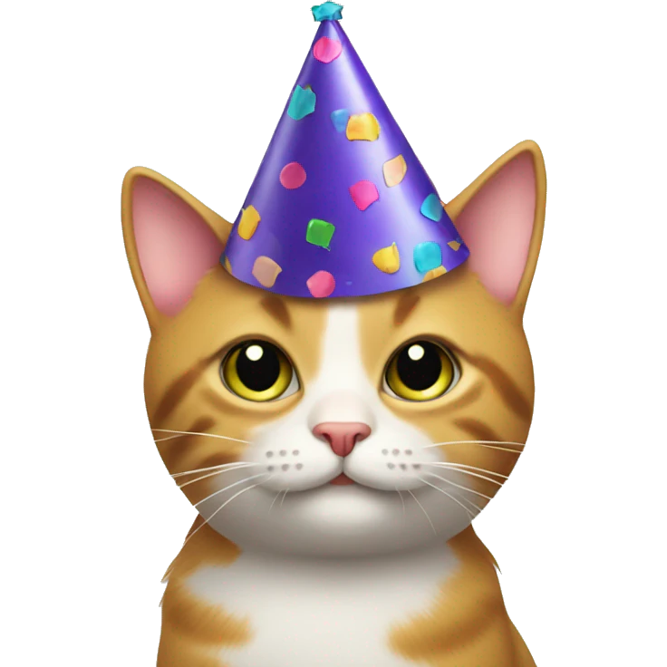 Cat with a party hat emoji