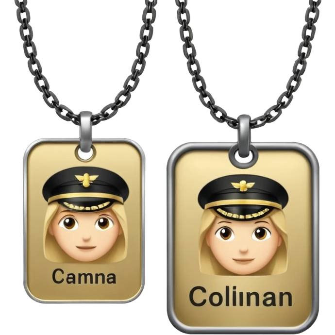 2 x Army name tag on metal chain  emoji