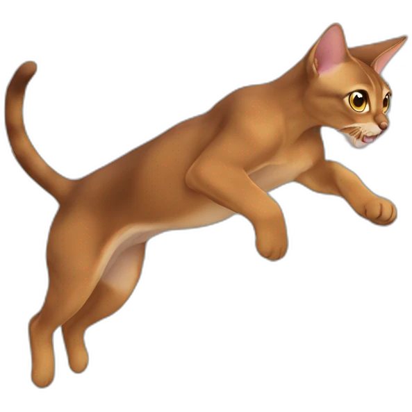 Abyssinian cat jumping emoji