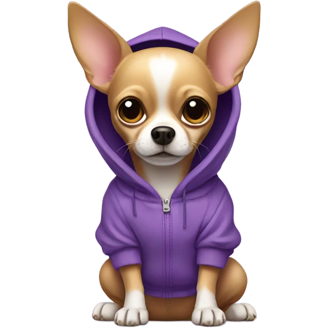 Chihuahua in purple hoodie emoji