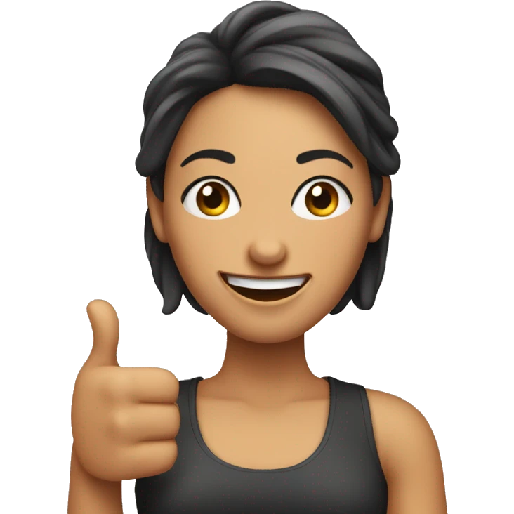 Woman winking with two thumbs up gesture emoji