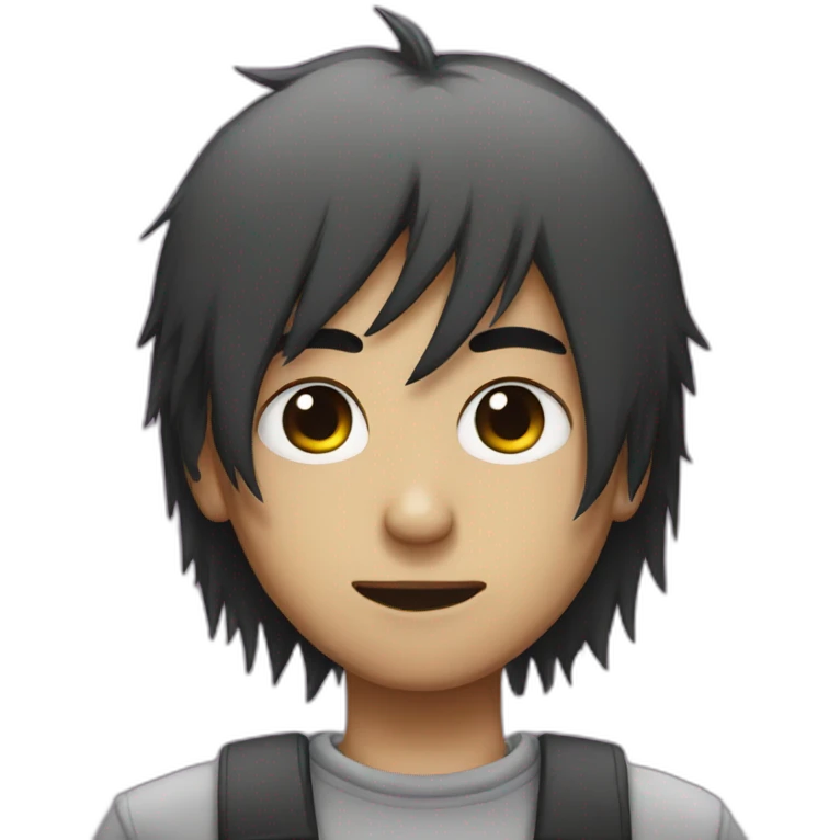 Emo boy with heart in his eyes emoji