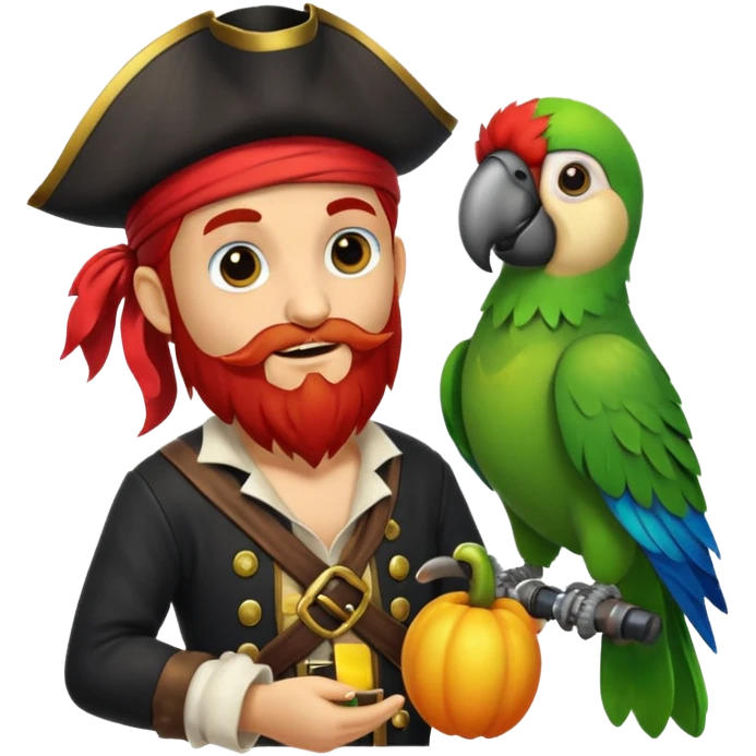 pirate and parrot emoji