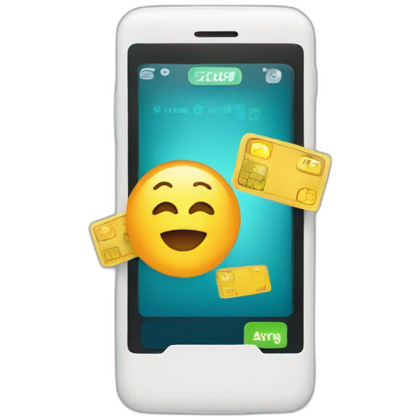 mobile with a banking app inside emoji