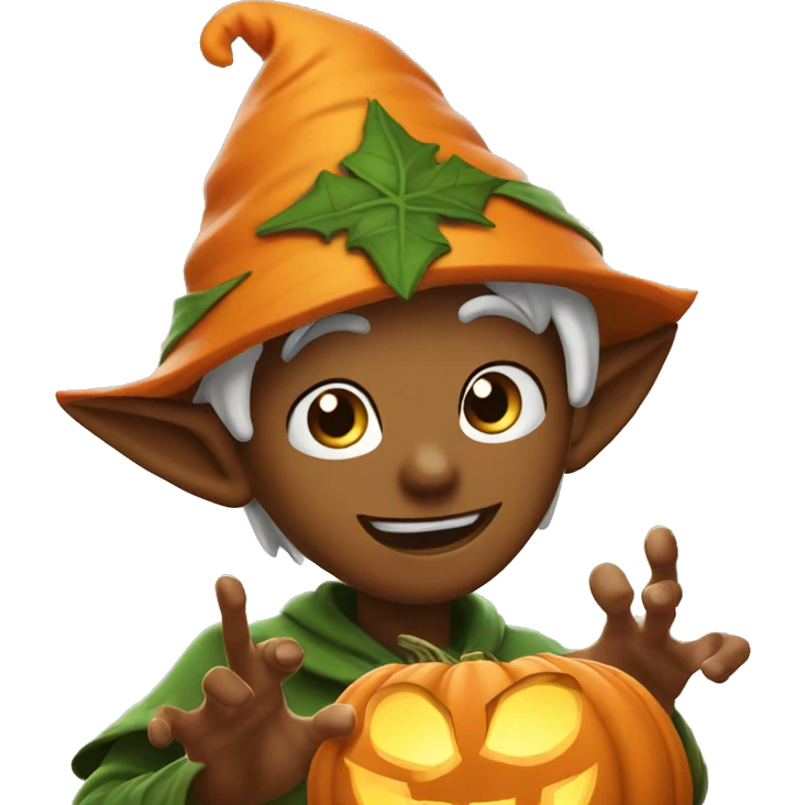 pumkin elf male casting a spell emoji