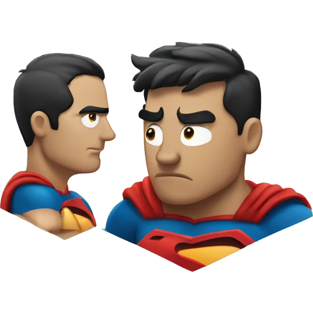 superhero (man) looking at another superhero in disgust emoji